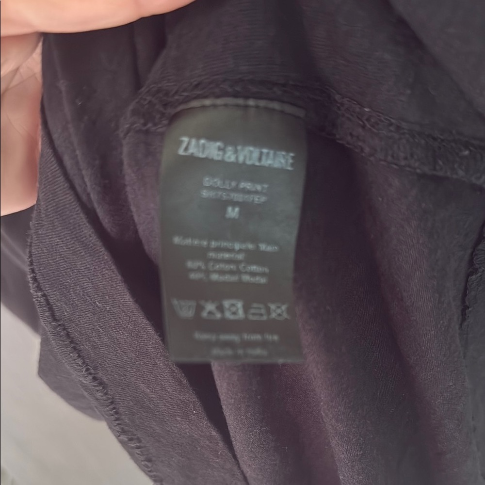 Zadig & Voltaire Black Muscle Tee with Lightning Bolt - Picture 7 of 10